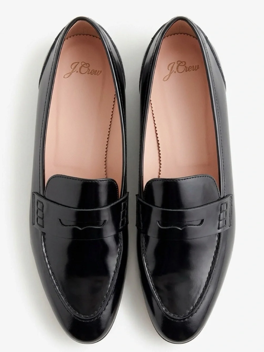 J. Crew Black Patent Leather Penny Loafers